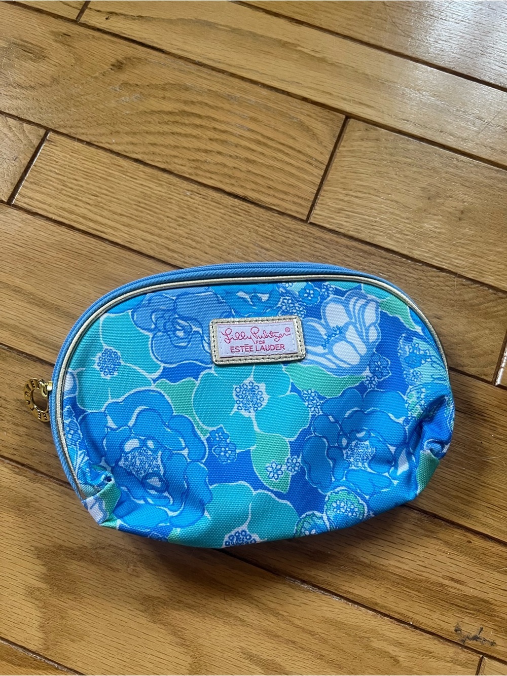 Lilly Pulitzer for Estée Lauder - Blue Floral Cosmetic Pouch
